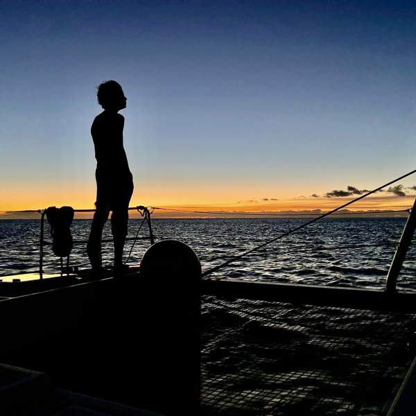 El atardecer a bordo del catamarán