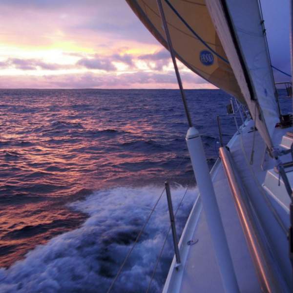 Atardecer en el barco
