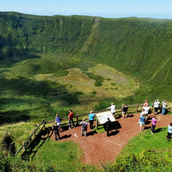 El cráter de la Isla Faial