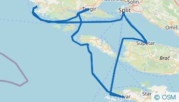 Itinerario de navegación desde Split