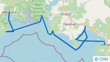 Itinerario De Navegación Desde Marmaris Hacia Fethiye