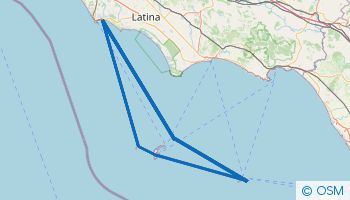 Itinerario desde Marina di Nettuno a vela