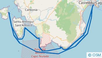 Itinerario de navegación en el sur de Cerdeña